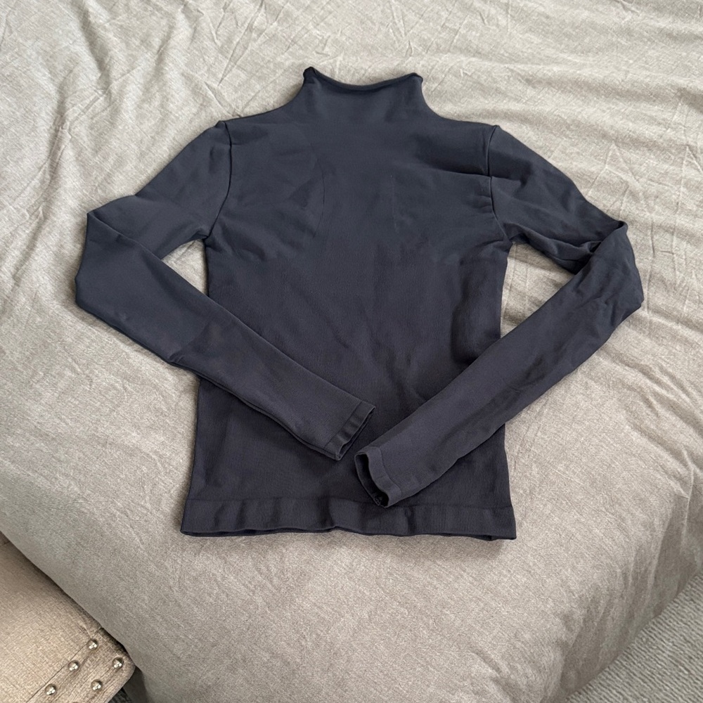 SKIMS Dark Gray Long Sleeve Top